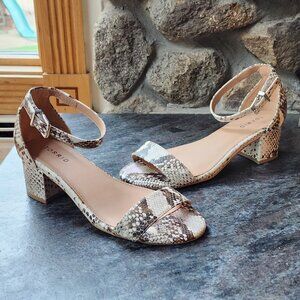 Torrid Snakeskin Low Strappy Heels Size 8W